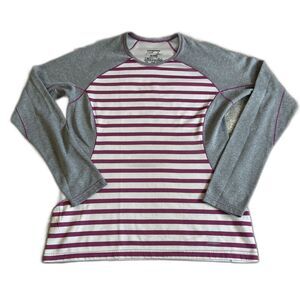 Patagonia Shirt Womens Medium Capilene 3 Midweight Crew Baselayer Top Striped